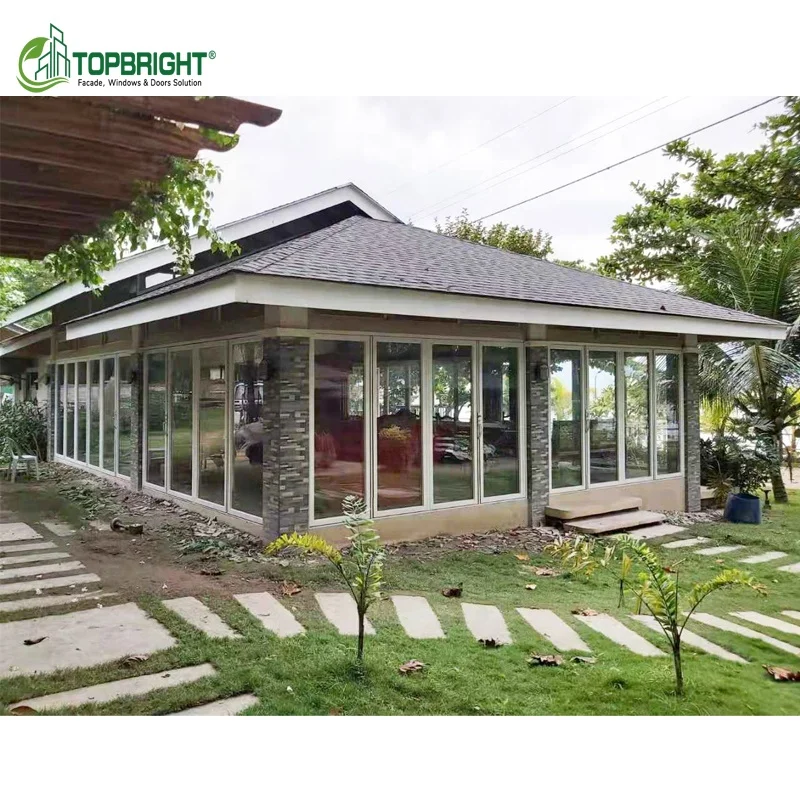 Guangdong hurricane impact exterior doors and windows bifold custom glass bi folding door
