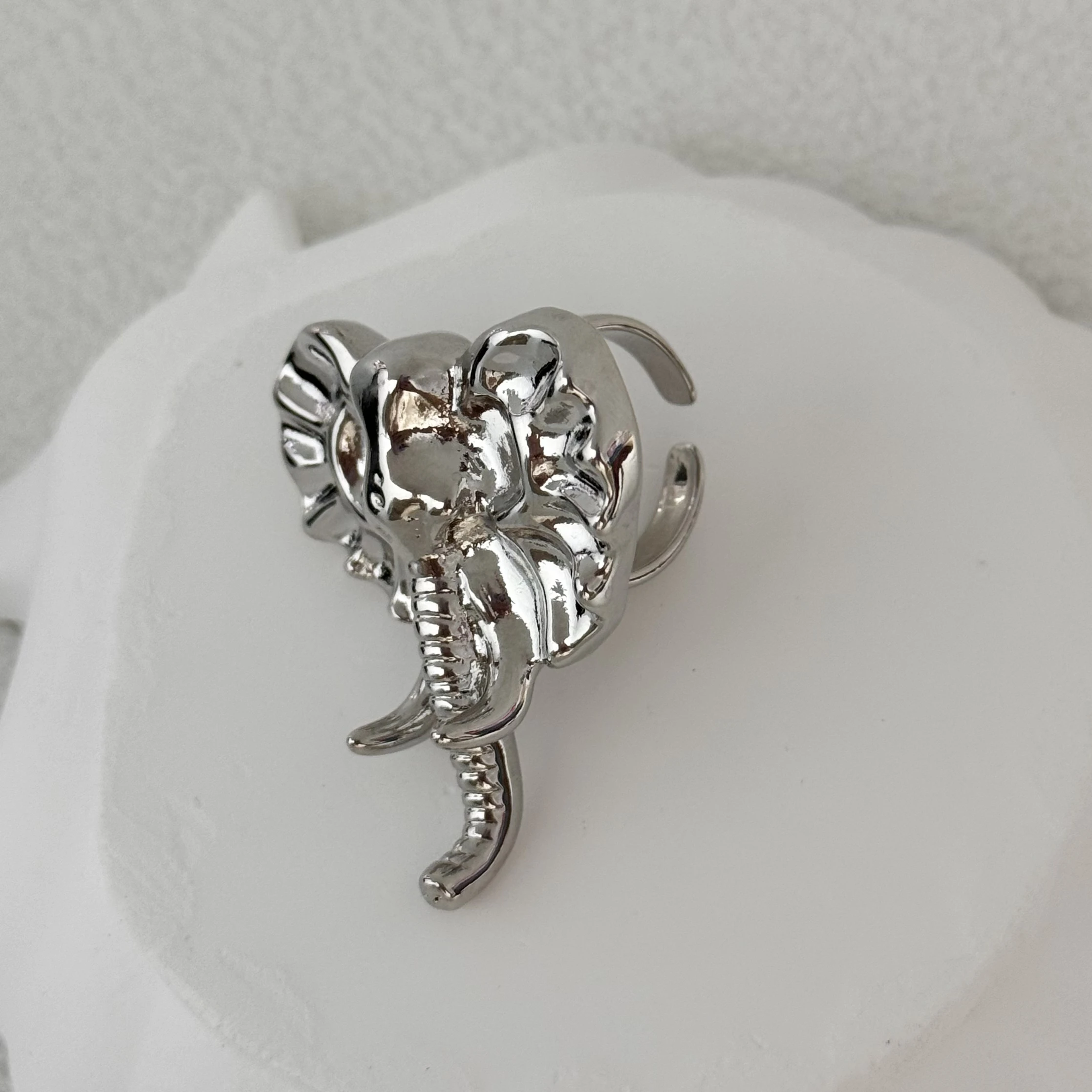 New Fashion High Quality Gold Silver Elephant Napkin  Adjusted Ring  Antique Jewelry Making DIY Handmade Craft Women Jewelry