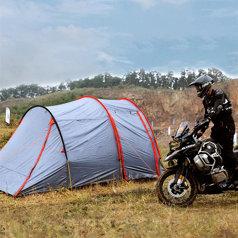 Folding Waterproof Family Motorcycle Cover Outdoor Double Layers Camping Motorcycle Shelter Tent For Sale