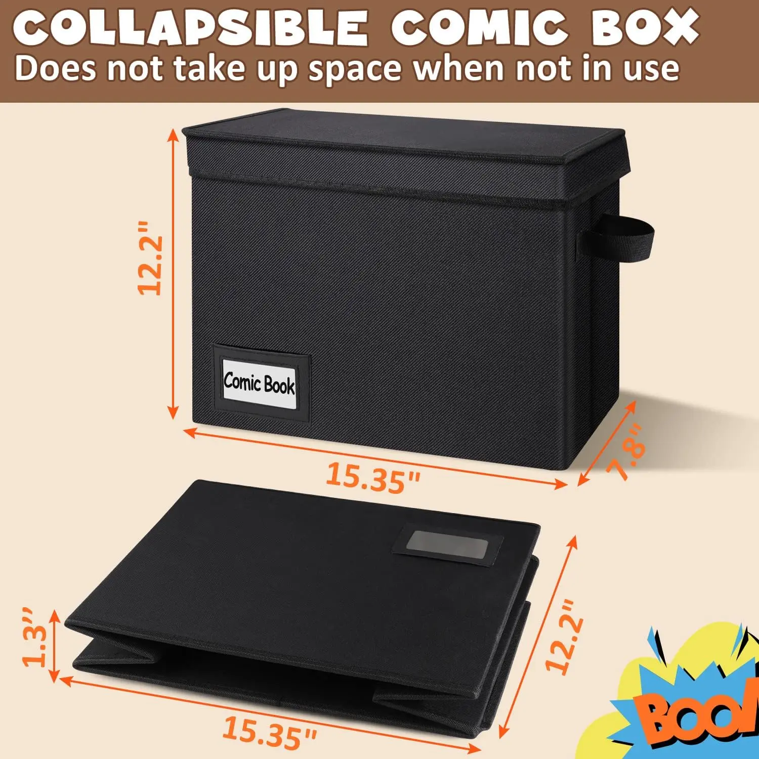 High Quality Comic Book Storage Box With Lids And Handle  with Stackable and Foldable
