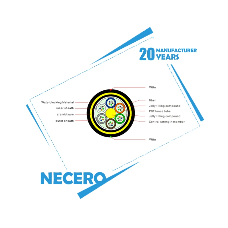  Волоконно-оптический кабель Adss с сертификатом Anatel Necero 20 лет ODM производство G.652 кабели для воздушной