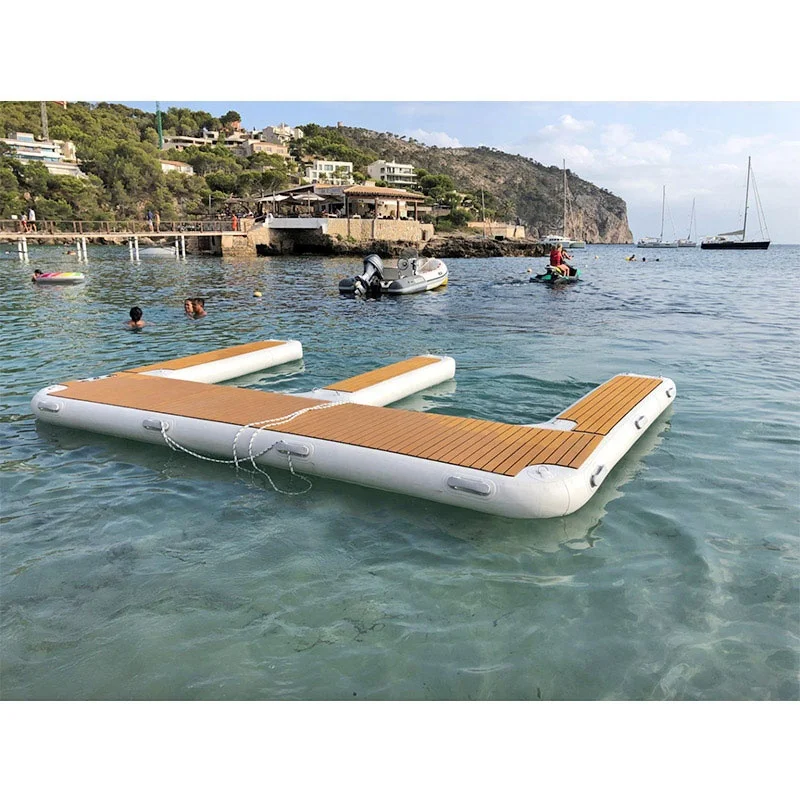 Drop Stitch Material Floating Pontoon boat Jet Ski Platform, inflatable  floating  jetski dock