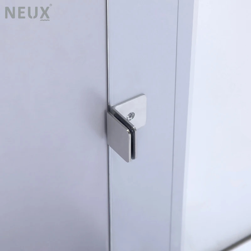 Modern Hotel High-end Shower Box Rectangle 8mm Glass Hinged Frameless Shower Door With 304 Stainless Steel Clamps