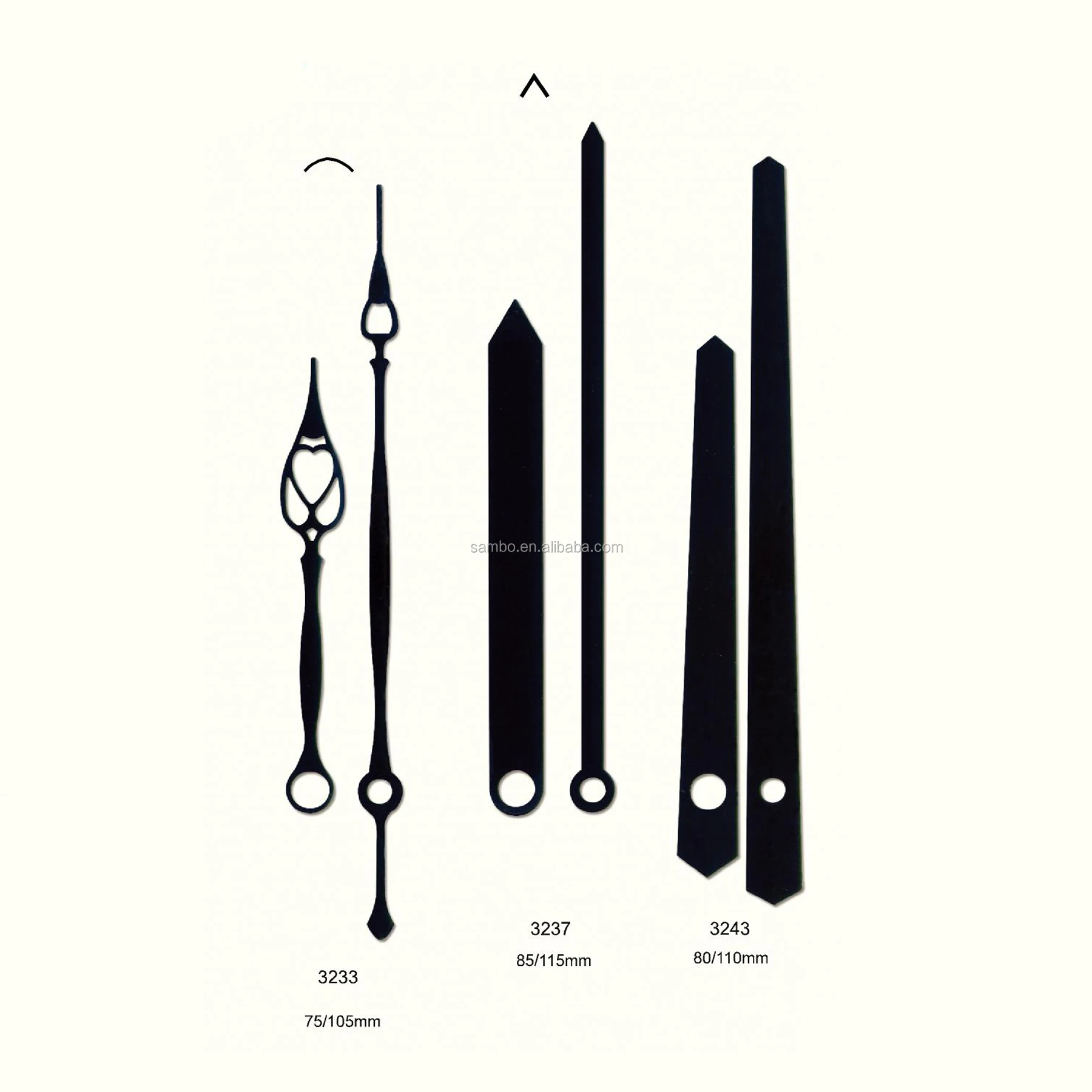 Black Hour And Minute Wall Clock Hands