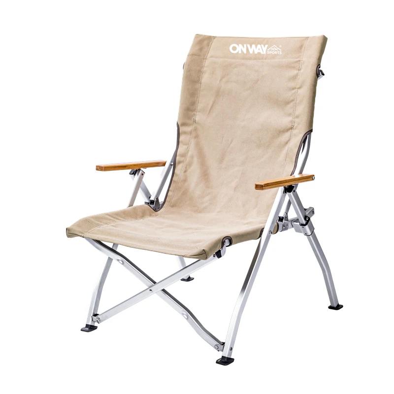 Алюминиевый стул для кемпинга OnwaySports с низким сиденьем, Холщовый с сумкой для переноски