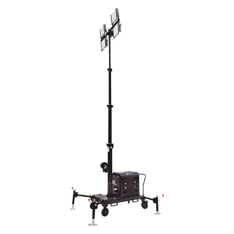 6M Industrial Mobile Light Tower Led Telescopic Construction Lighting Tower