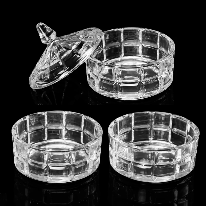 3 Tiers Factory Wholesale Customize Etched Vintage Crystal Glass Jar Candy with Lid