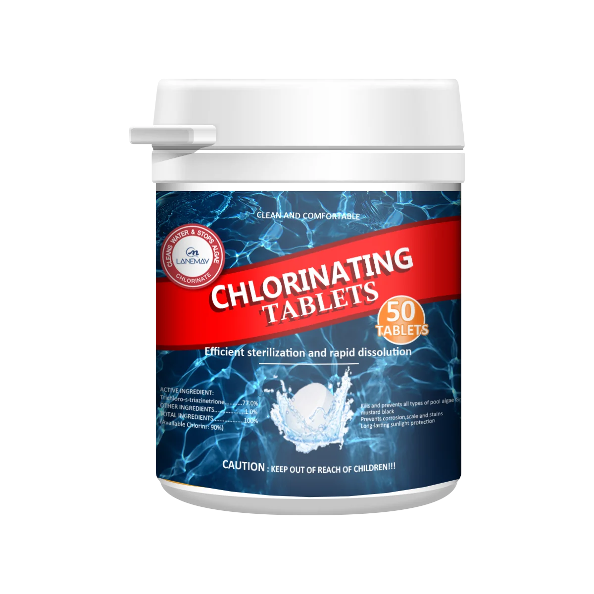 Wholesale Private Label 50/100/200/500/600 Water Treatment 90% tcca Chlorine Tablets For Swimming Pool