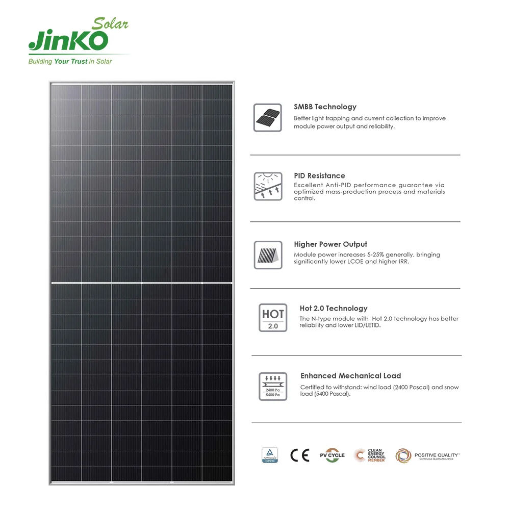 Лучшая цена солнечная панель jinko tiger neo n-типа 575 Вт 580 585 topcon двухфазная 615 620 625 630 JINKO
