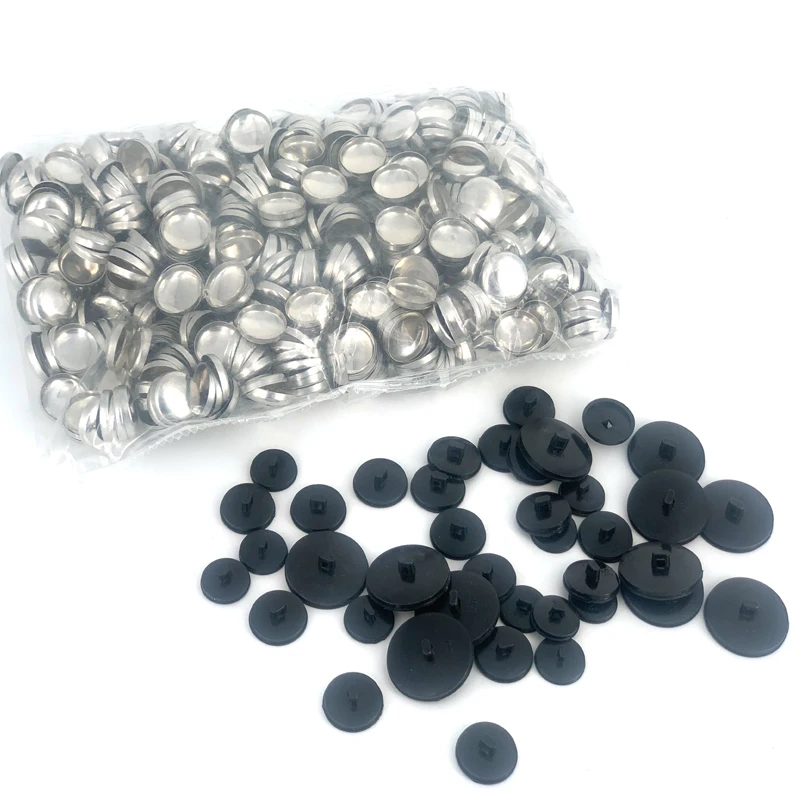 plastic bottom Fabric Covered Button blank Aluminium DIY Sewing Fabric cover button for Clothes