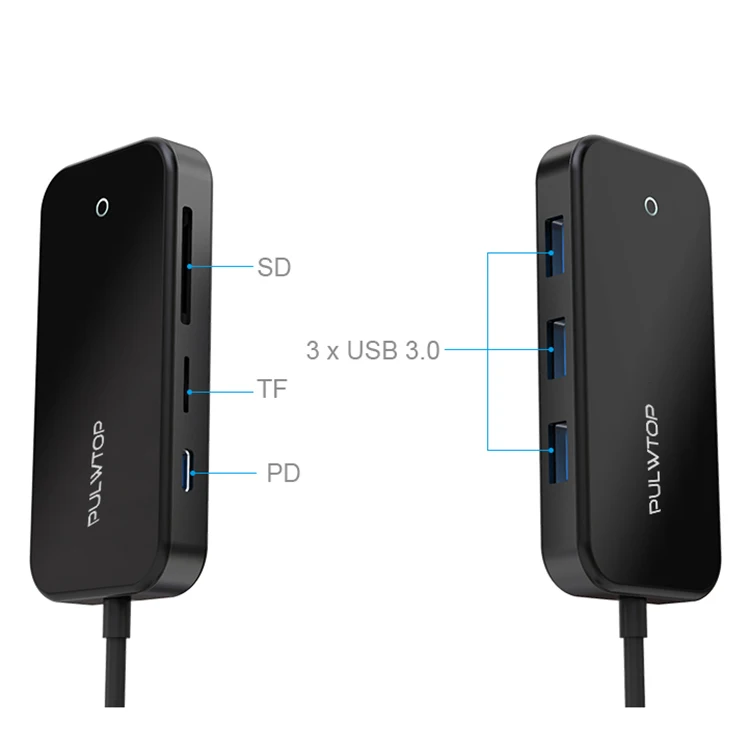 Pulwtop Портативный usb 3,0 sd кард-ридер адаптер для usb-концентратора типа c