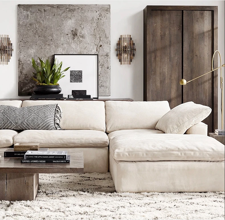 HOT SALE YASITE 2/3/4 seat Sectional Modular cloud Italian style down Sofa couch living room sofa