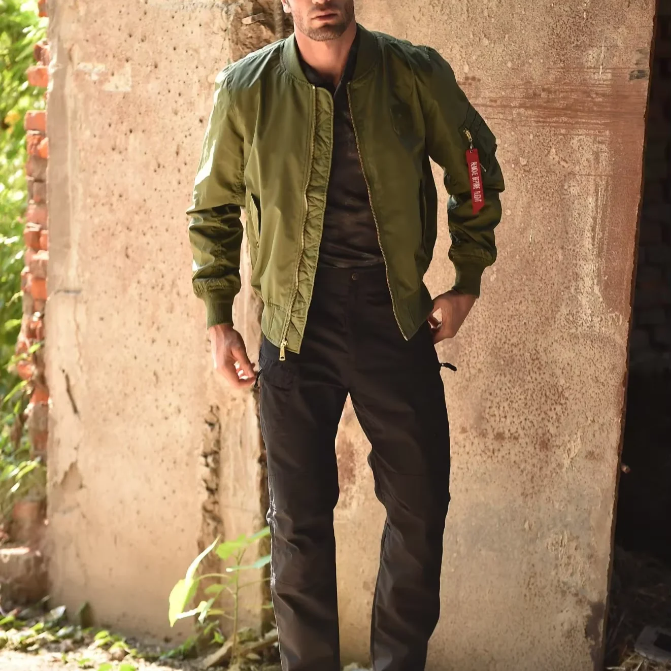 Flight Bomber Jacket Fighter Pilot Coat Black Unisex Adults Thickness Knitted Jacket