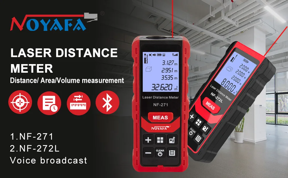 Handheld 80m Laser Distance Meter Length Volume Measurement Diastimeter NF-272L