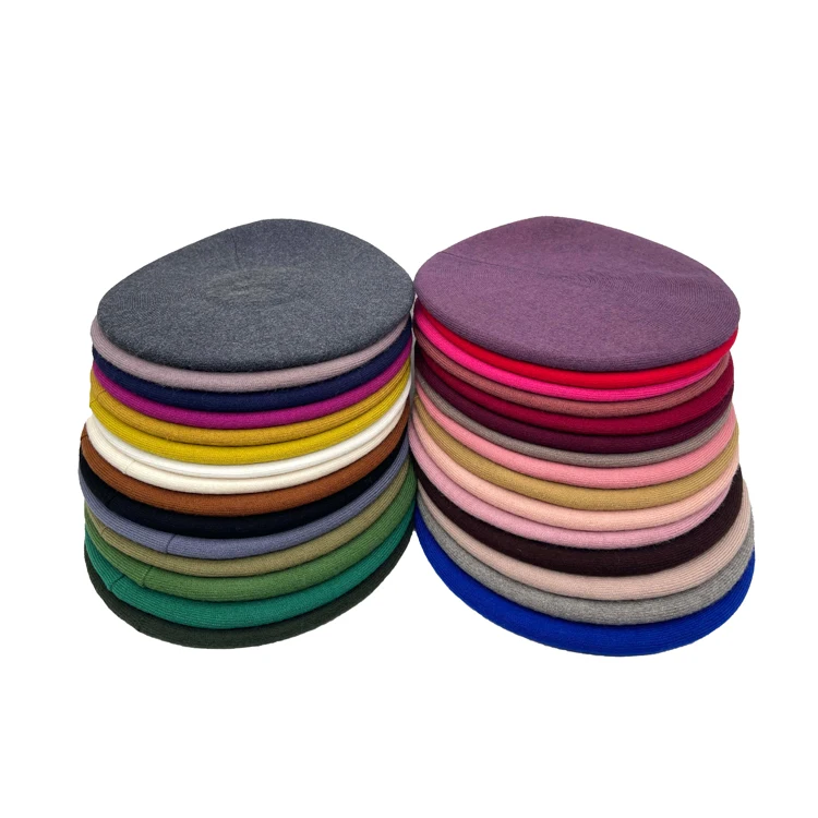 High Quality Wholesale Custom Colorful Women Embroidery Logo Beret Elegant Female 100% Wool Beret Hat