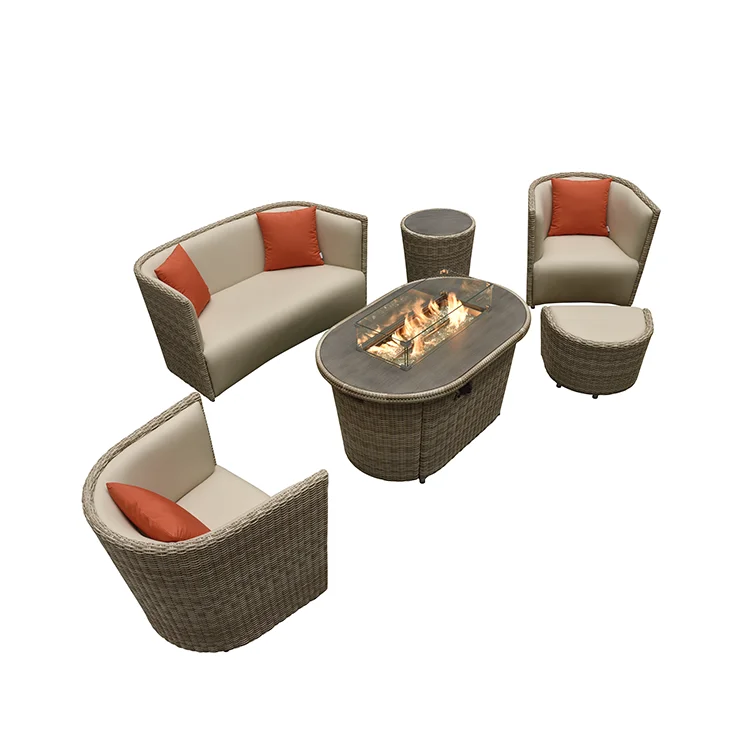 2021 New champagne bronze outdoor backyard  modern propane table gas fire pit for hotel