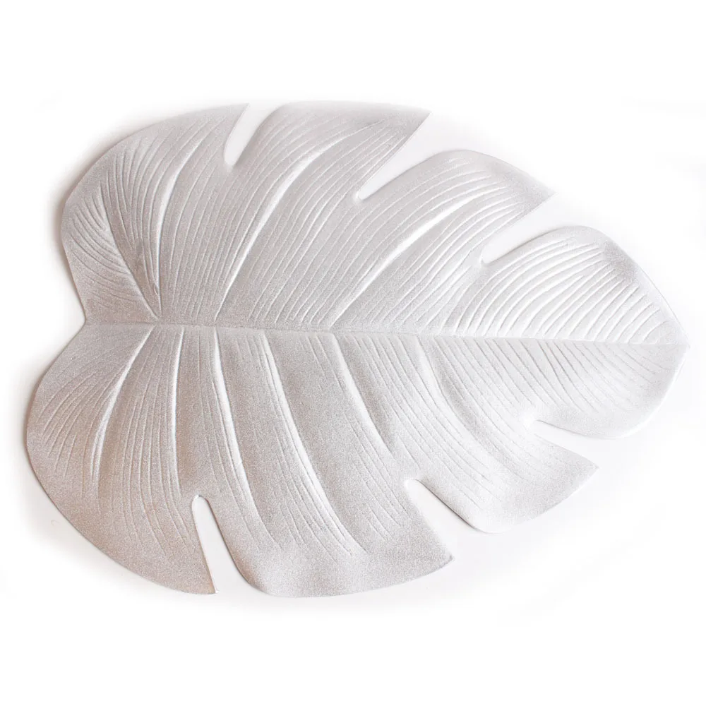 2024 New canton fair factory gold and silver leaf shape EVA Placemat