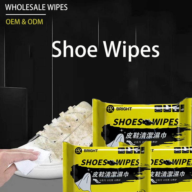 New arrival shoe care 12pcs sneaker wet wipes/shoe cleaning wet tissues