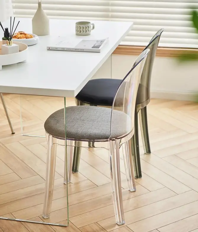 Modern Armless Polycarbonate Dining Chair Acrylic Crystal Transparent Plastic Clear Chair