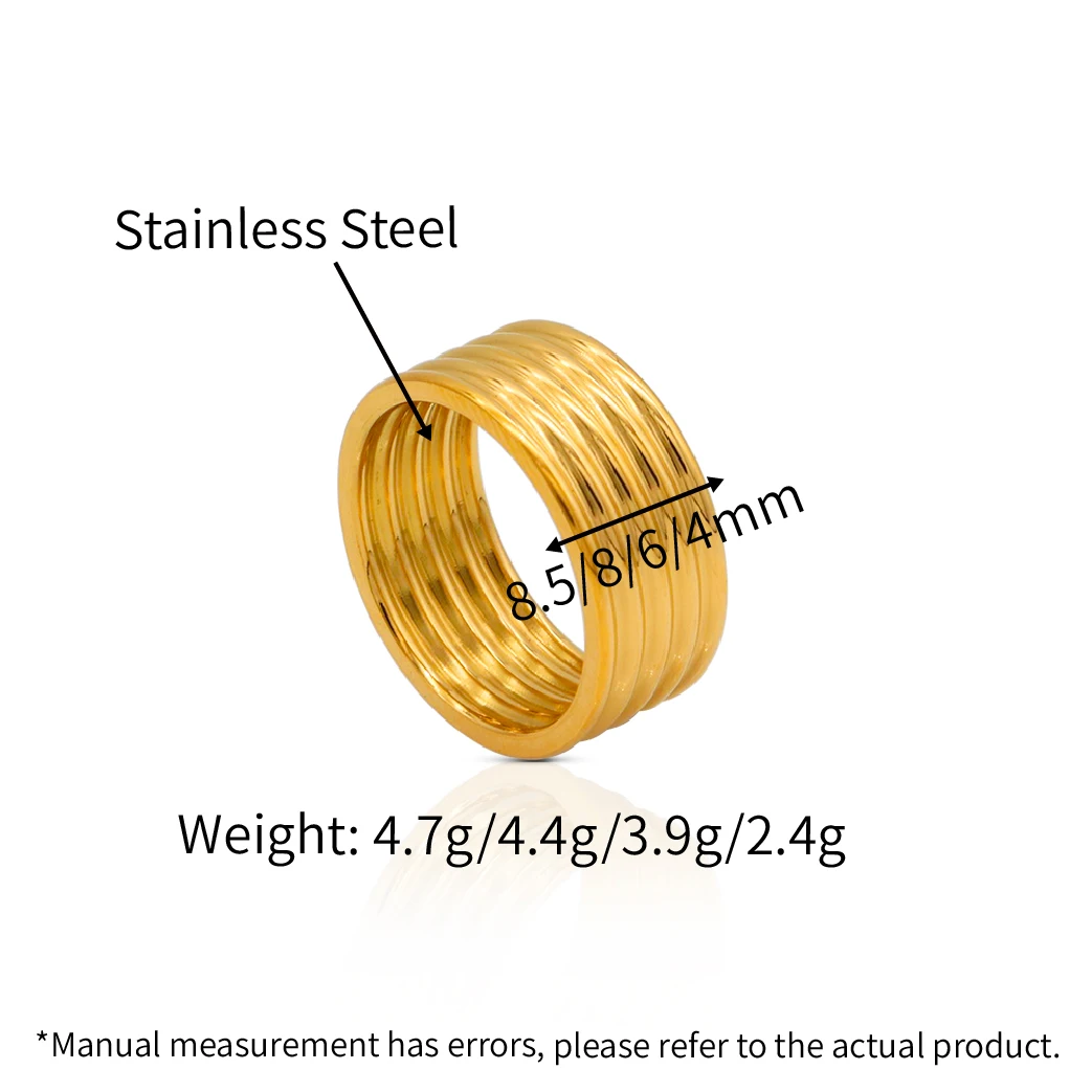 Chris April in stock waterproof 316L stainless steel gear different layers stackable rings