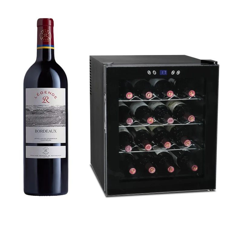 16 Bottle Single Door Thermoelectric Wine Cellar Refrigerator with Touch Screen Temperature Control Door