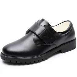 Детская черная кожаная школьная обувь EVERTOP для больших мальчиков, школьная обувь, Детская Классическая обувь для студентов