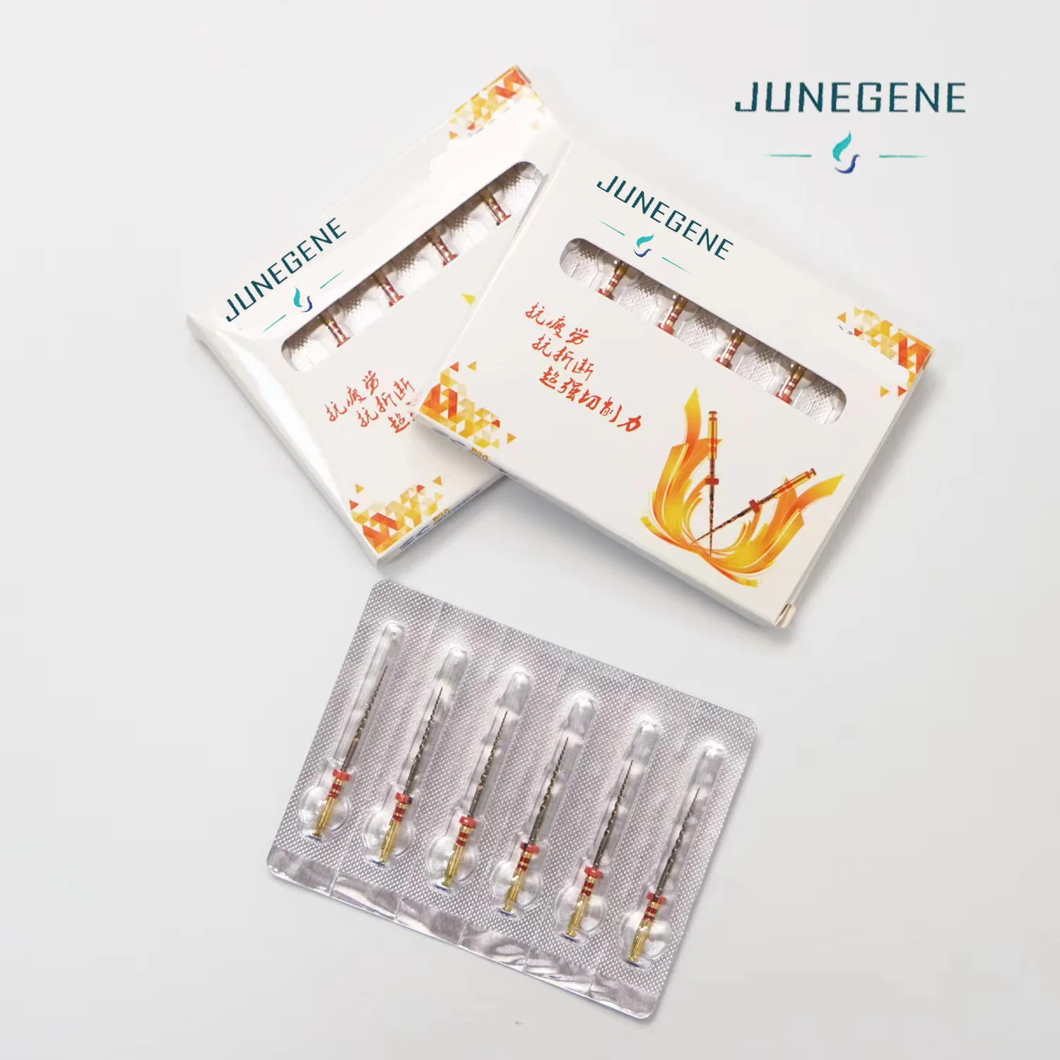 Dental heat activated preformed files pre-curved machine with nickel-titanium enlarging needles oral root canal files 6-pack lar