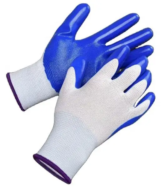 Manufacturers wholesale labor protection gloves nylon work wear-resistant nitrile latex impregnated gloves
