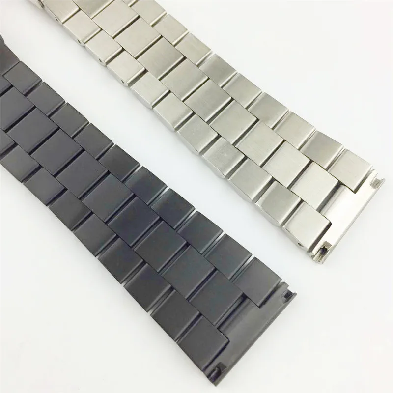 Customized 18mm 20mm 22mm 24mm 26mm luxury solid thick heavy  stainless steel man watch band metal watch strap wholesale
