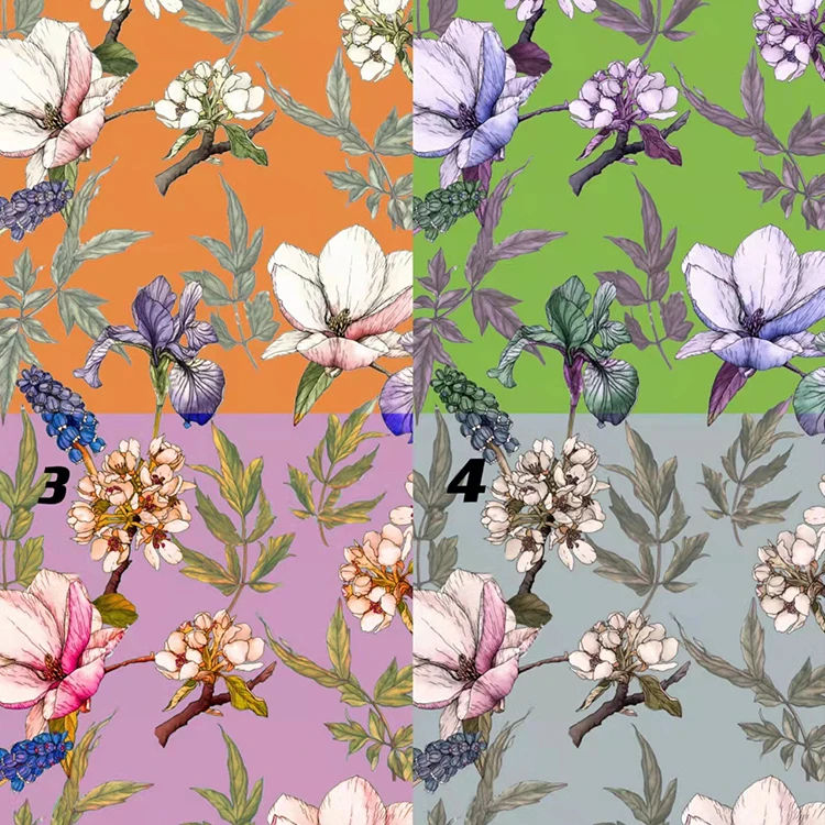 Harvest 100% rayon plain base fabric digital customer customized pattern soft hand feeling and fashion design