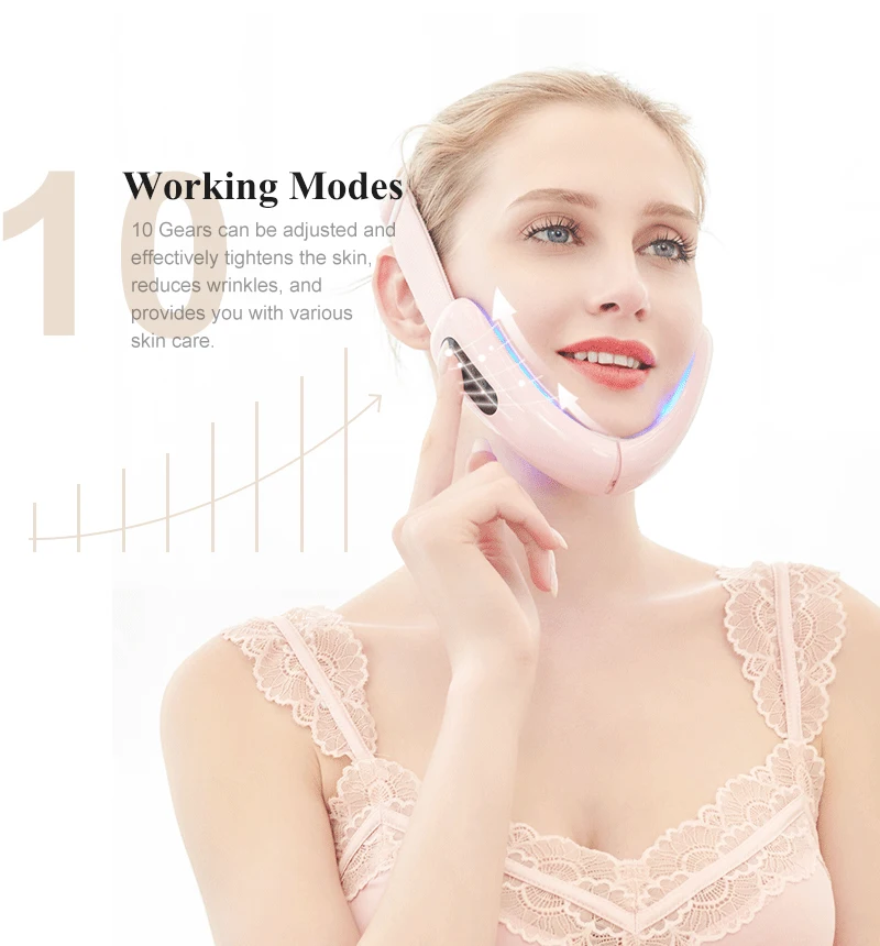 Face Lifting Device Electric V Face Machine Slimming Vibration Double Chin Reducer  Electric V Face Shaping Massage