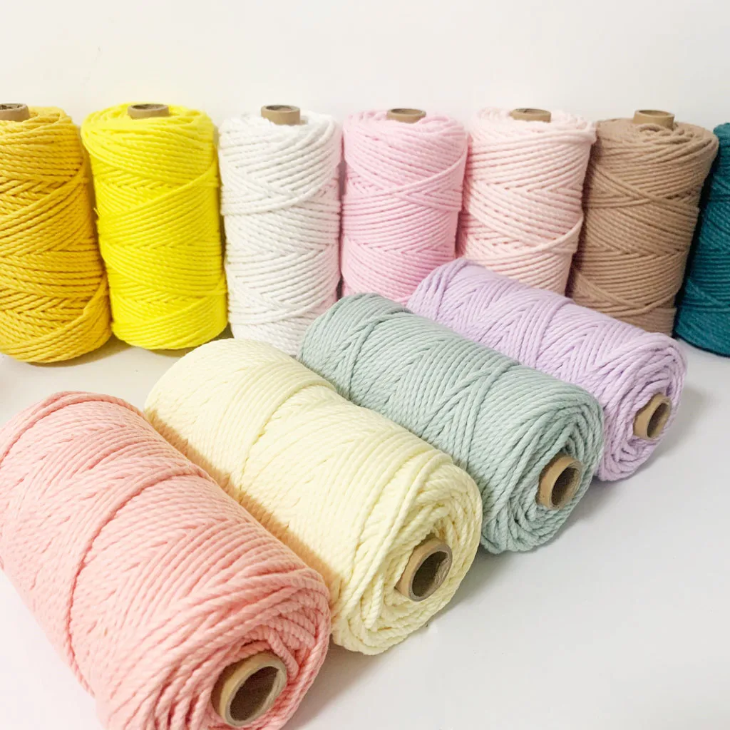 3mm high quality color macrame cotton rope
