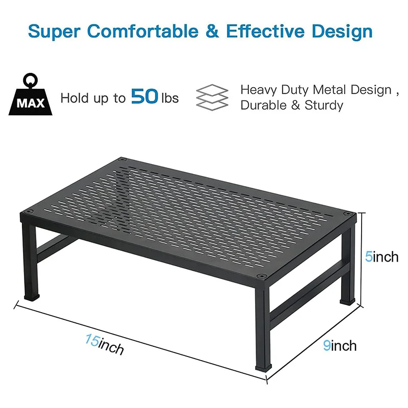 Custom Ergonomics Metal Design Monitor Stand Riser Anti-slip Metal Desk Organizer Computer Stand