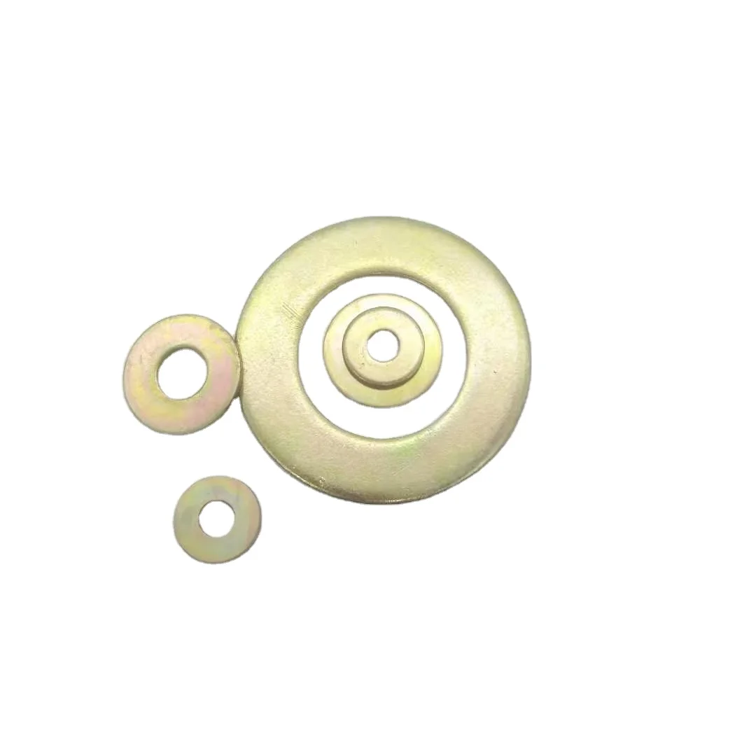factory wholesale price carbon steel DIN125 flat washers with yellow zinc plated for hex bolt and nut