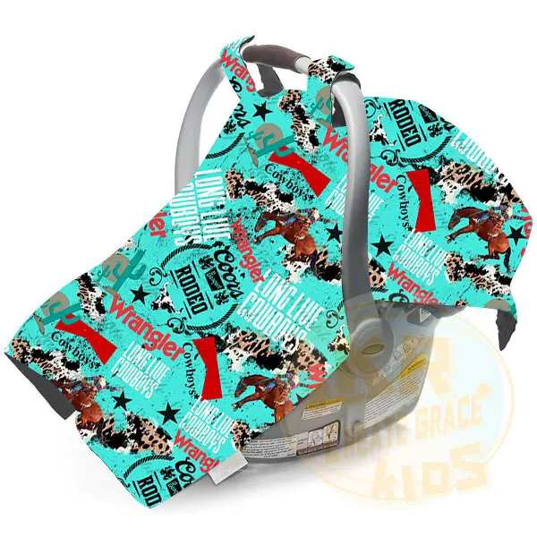 Western Fashion Custom Print Cow Cactus Sunflower Flower Cowboy Infant Baby Cradle Bubble Quilt Blankets