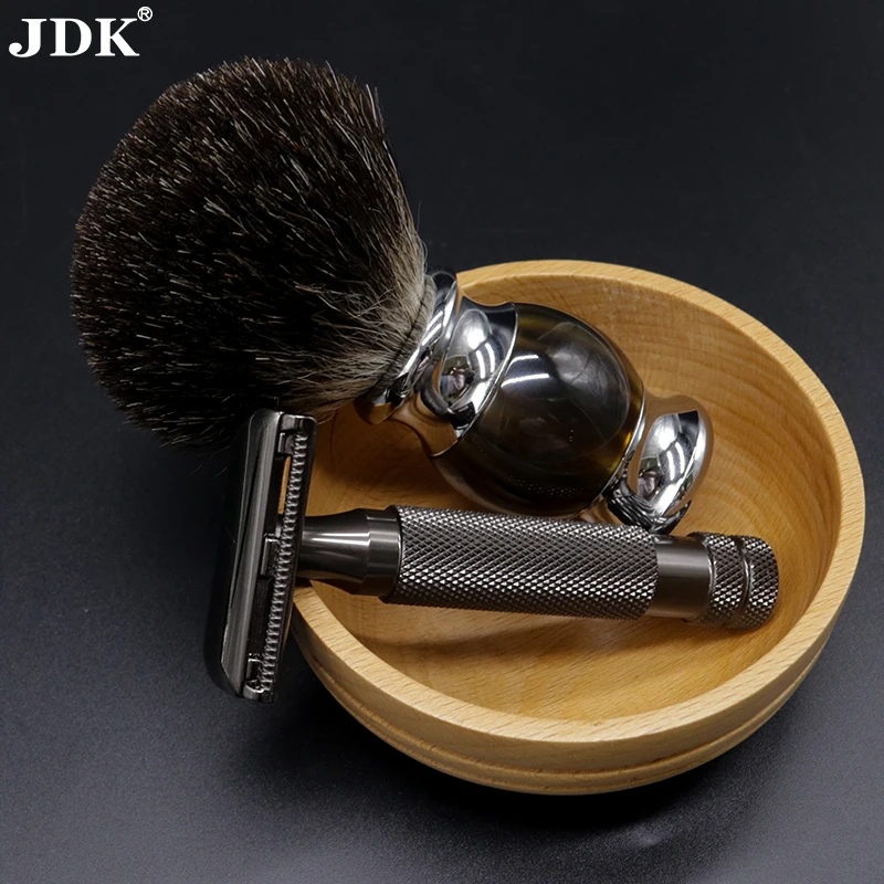 Shaving Razor Manufacturer Double Edge 1Blade Dark Chrome Metal Face Big Shaving Safety Razors for Men