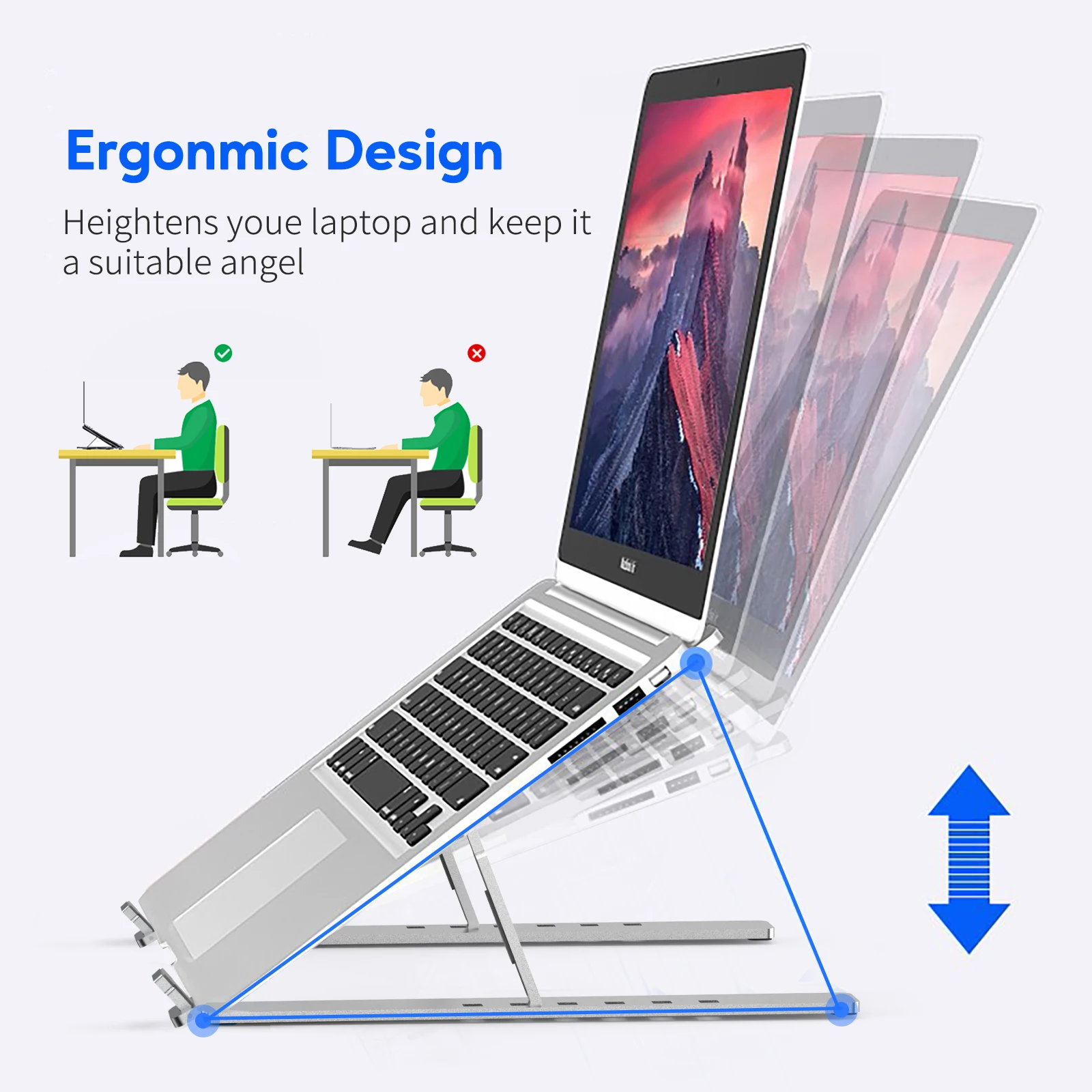 Aluminum alloy adjustable folding tablet and phone holder portable desk laptop tablet pc stands