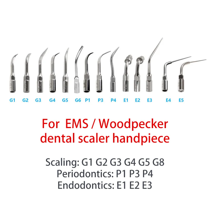 Fit DTE Woodpecker SATELEC EMS Handpiece Scaling G1 G2 G3 G4 P1 P3 GD3 GD4 PD1 Dental Ultrasonic Scaler Tip