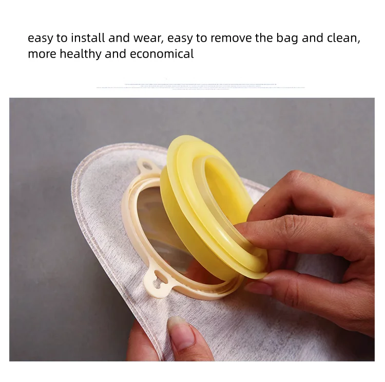 non-woven fabric two piece glue-free ostomy bag belt clip sealing colostomy bag set colostomy bag