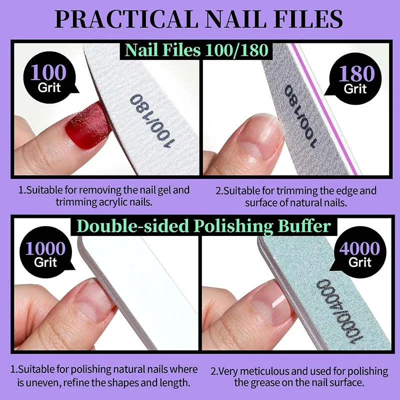 Manicure Pedicure Tools Kit Nail Files Buffer Brush Block Nail Cuticle Nippers Cuticle Peeler Nail Lifter for Ingrown Toenails