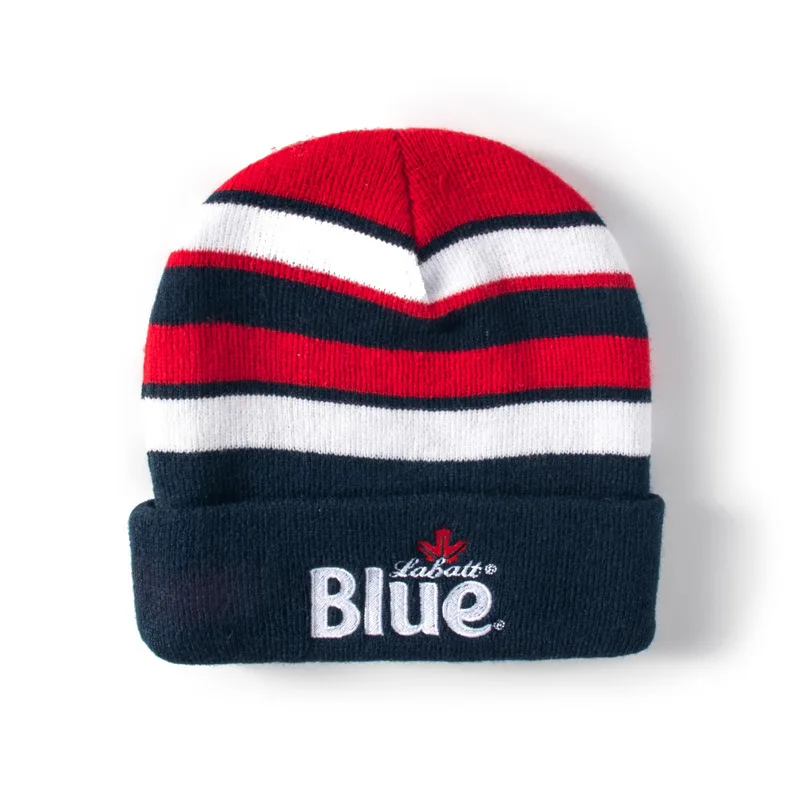 Wholesale Embroidery Logo Pompoms Hat Custom Knitted Beanie Hat for Winter