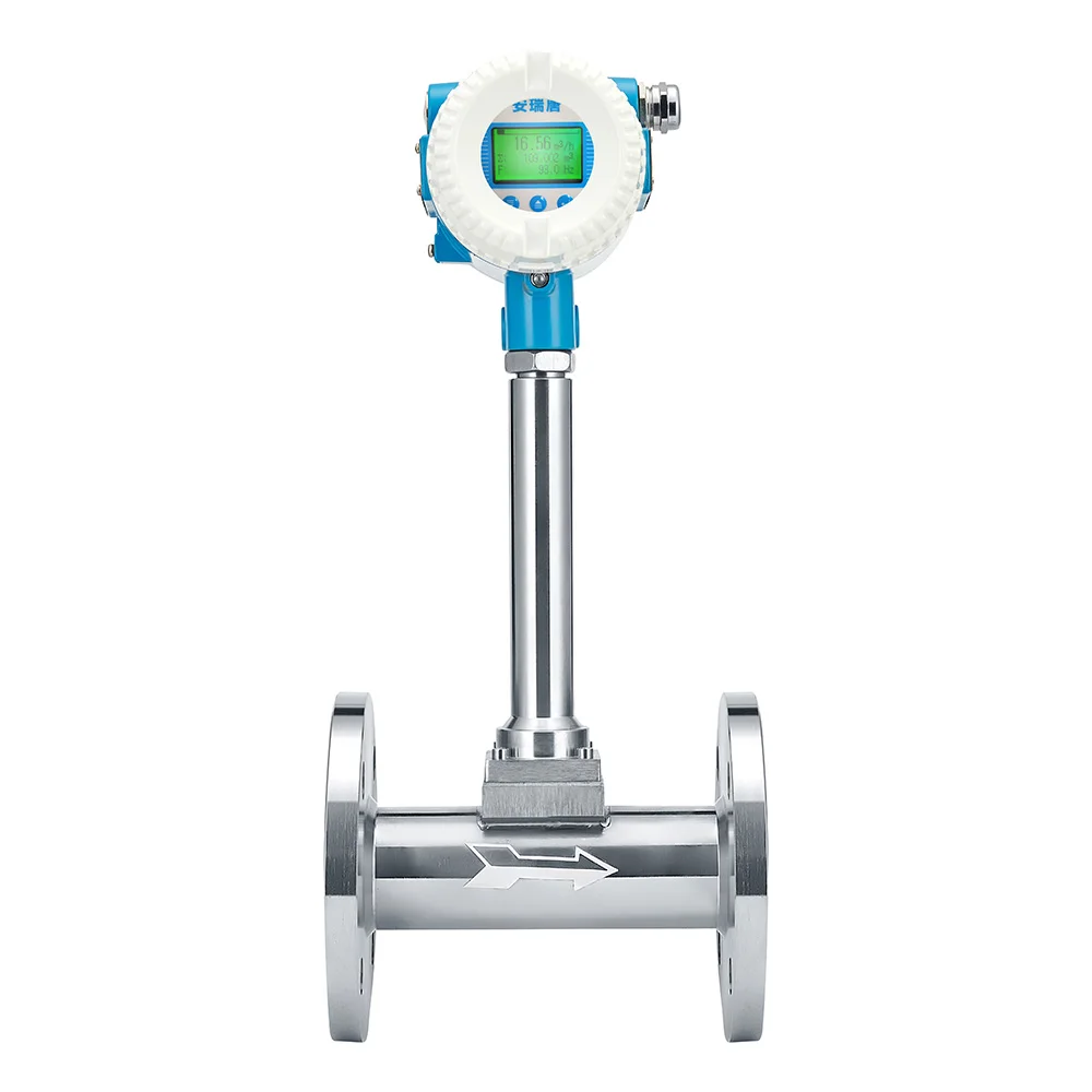 Digital Display Compressed Air Flow meter Clamped Gas Liquid Vapor Flow meter Vortex Flowmeters
