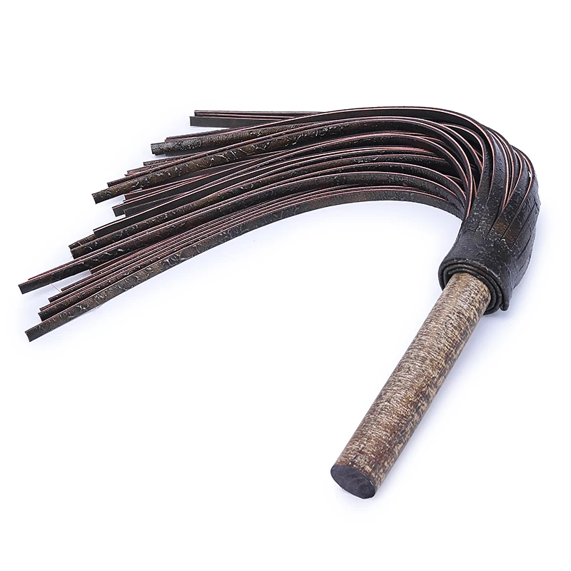 Sex toys for woman adult games, multi colors genuine leather whip bdsm spanking flogger wooden handle bondage whip