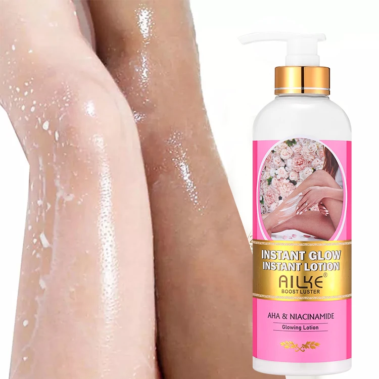 Private Label 100% Organic AHA Vegan Cruelty-Free Body Cream Smooths Exfoliates Whitening Body Lotion For Black Skin