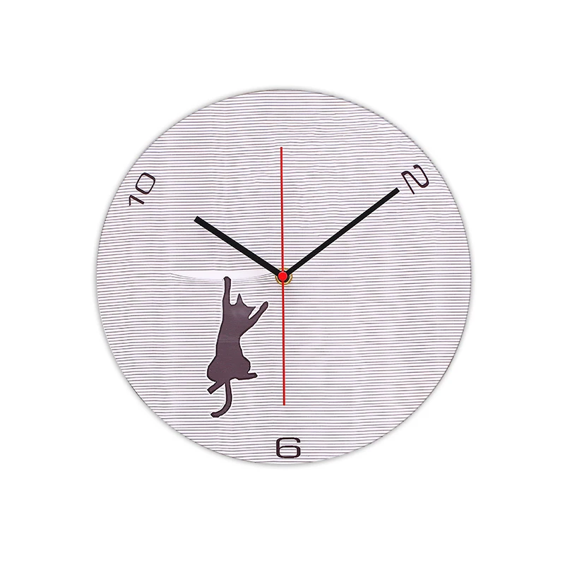 Cartoon Cats Wall Clock Home Decoration Children Room Decor Wagging Tail Creative Quiet Quartz Digital Swinging Clock