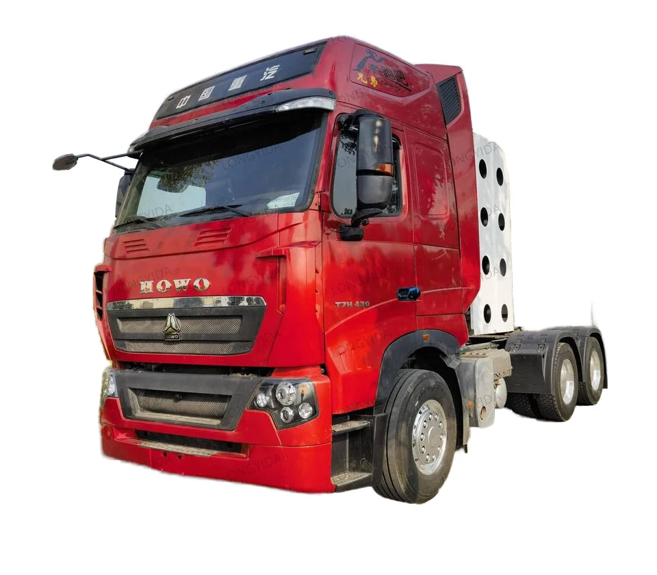 Sino Truck Howo T7H 6x4 CNG 40 тонн 10-колесная стальная механическая коробка передач 450hp 4x2 пневматическая подвеска тягач левая