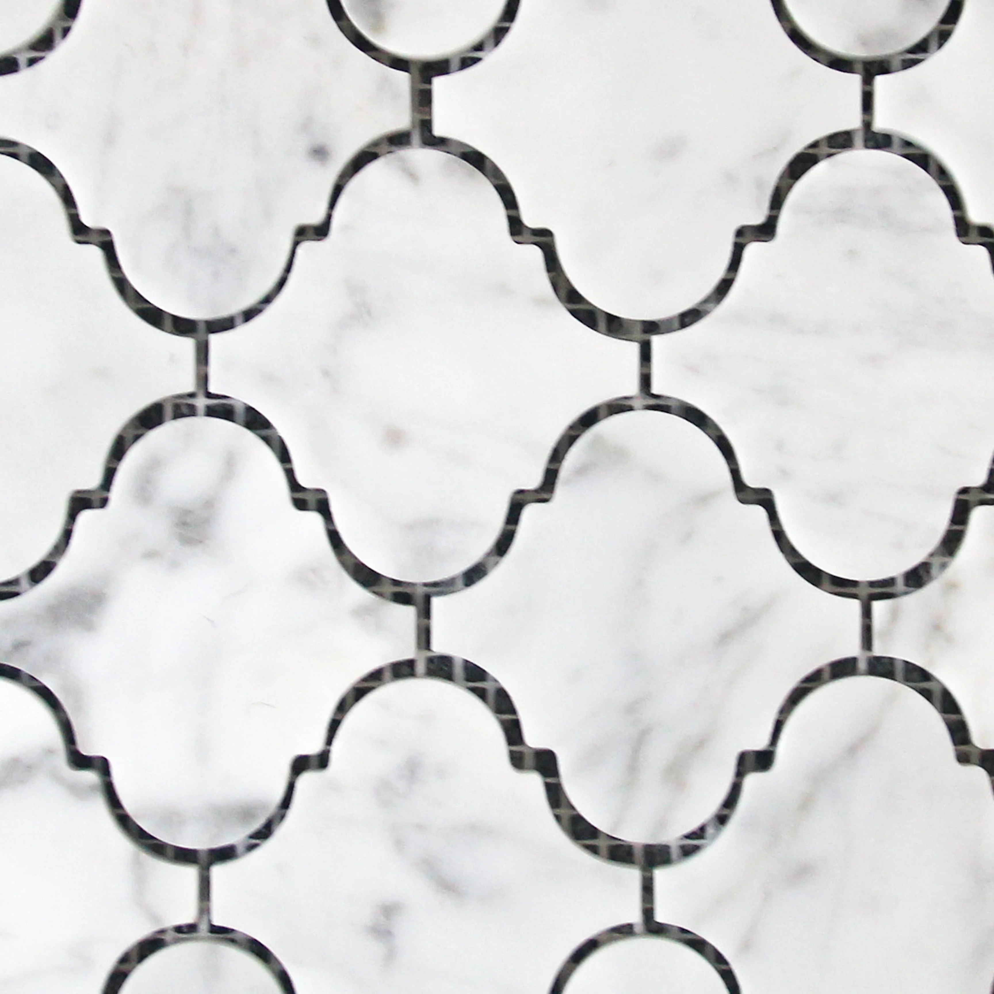 BOTON STONE Carrara White Chinese Lantern Shape Marble Mosaic 30X30 Arabesque Tile