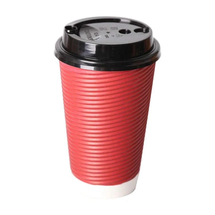 8oz 12oz 16oz ripple wall disposable paper coffee cup