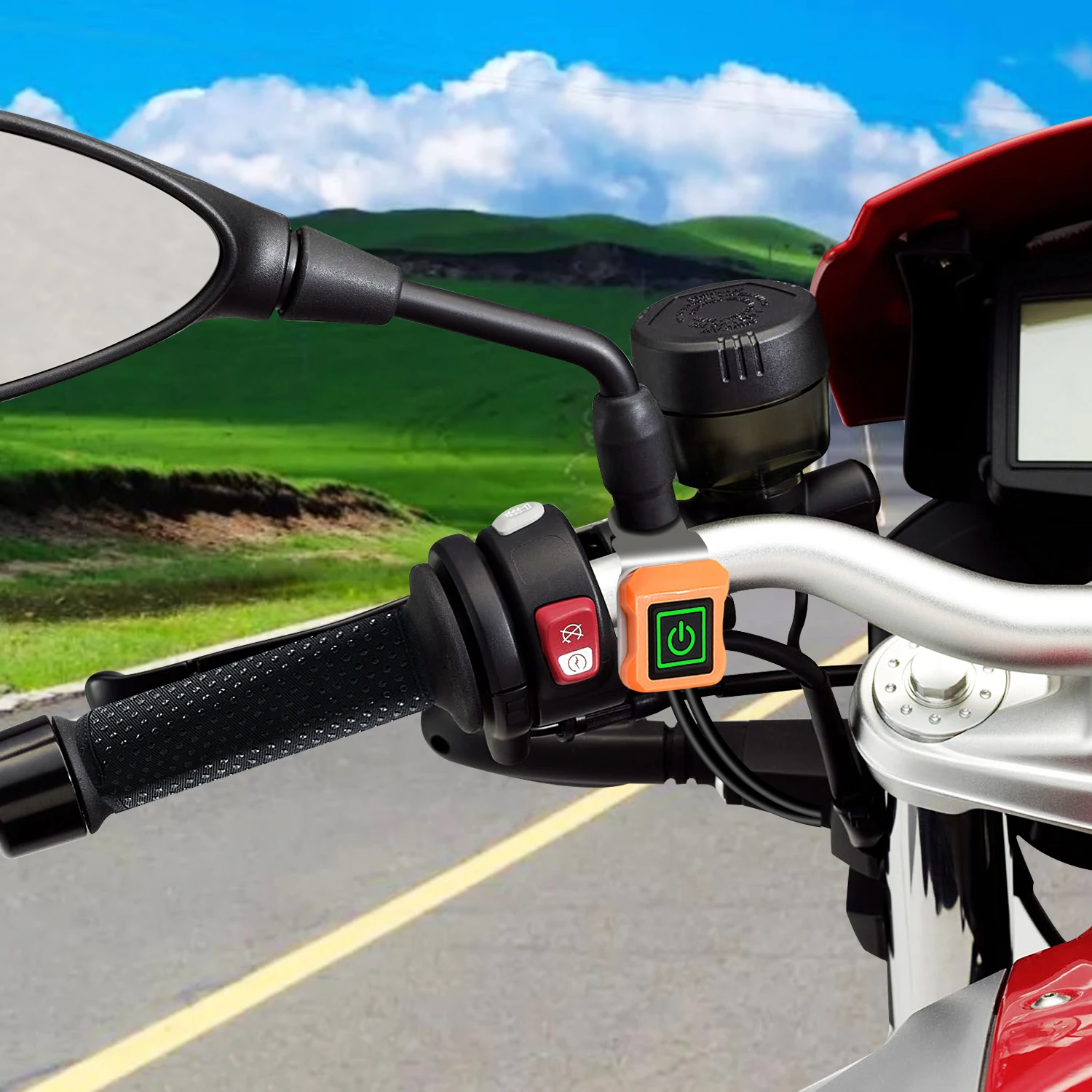 New 12V Universal Motorcycle Motorbike Handlebar Warm Heated Grip Kit Pads