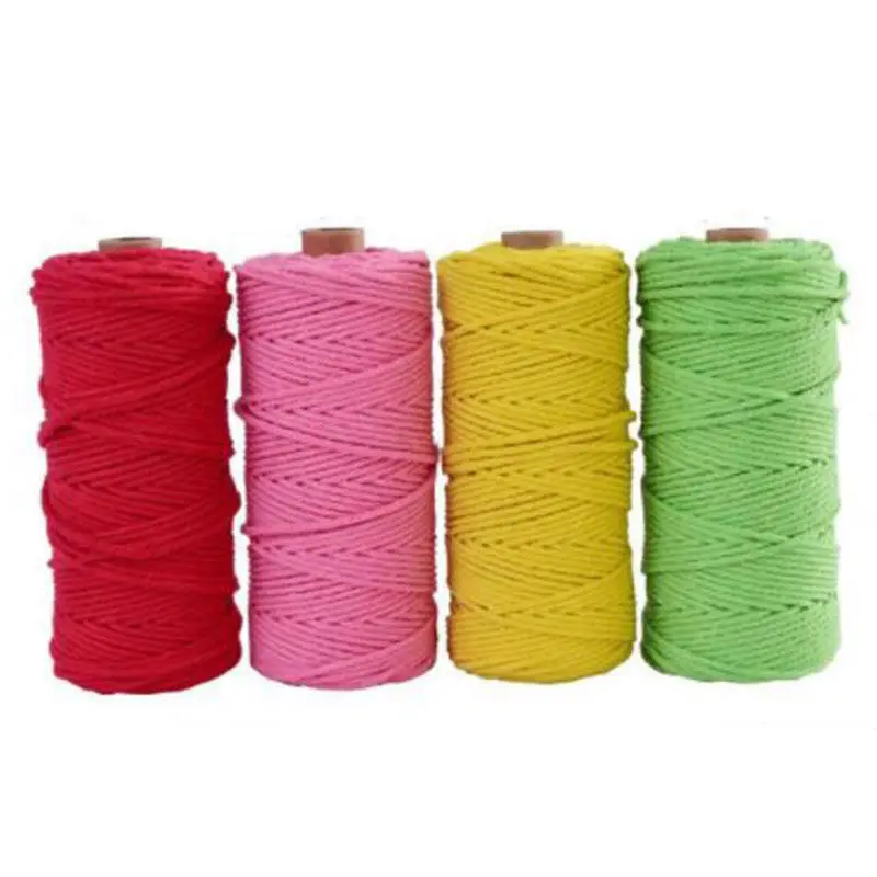 Twisted Cotton Twine 8-Ply Wire Crochet Cord Thread Macrame